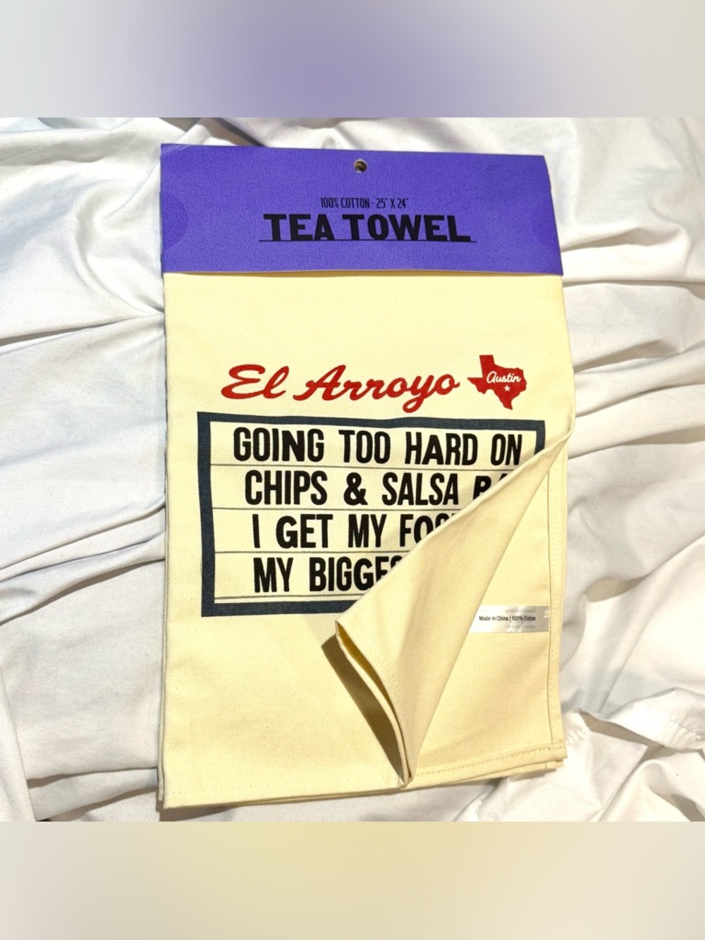 🌮 El Arroyo Tea Towel Chips Salsa NWT Tex-Mex restaurant Austin Texas ATX dish